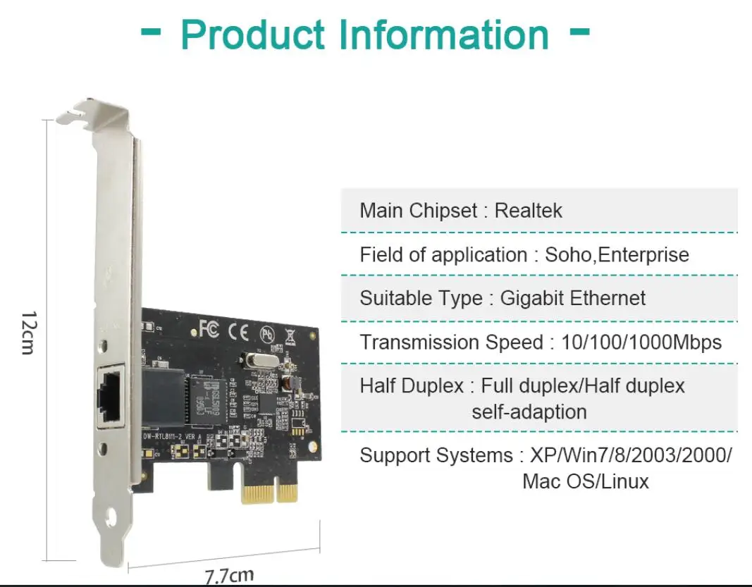 Gigabit Ethernet PCI-Express сетевая карта 10/100/1000 Мбит/с PCI-E сетевой адаптер RJ45 LAN контроллер для адаптера конвертер RTL8111