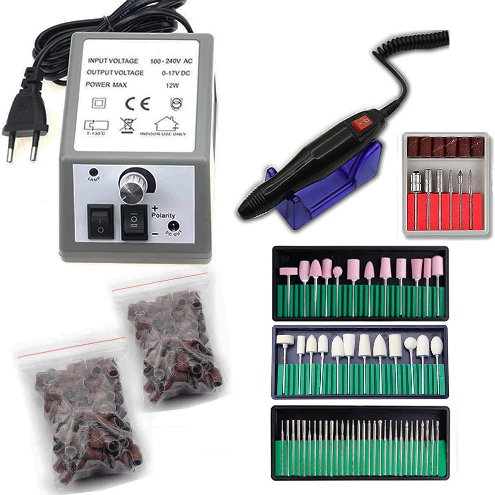 Nail Drill Machine Set Professional Milling Manicure Machine Set Kits Nail Art Tool with 3 type Professional nail drill bit set