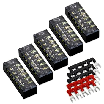 

Practical Boutique 5 Pc 5P Terminal Block, 5 Pc 5P Shorting Bar, TB1505 Flame Retardant Copper Terminal Short-Circuit Terminal