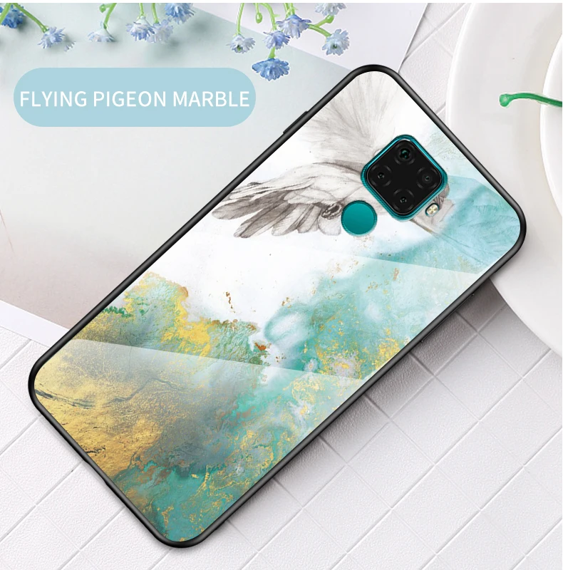 Для huawei mate 30 Lite чехол из мраморного глянцевого закаленного стекла Мягкий Силиконовый противоударный жесткий чехол для телефона для huawei Nova 5i Pro Чехол