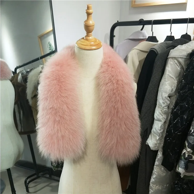 

75cm Genuine Fox Fur Collar Scarf For Women Winter Fox Fur Scarf 100% Natural Real Fox Skin Collar Neck Warmer Custom Made