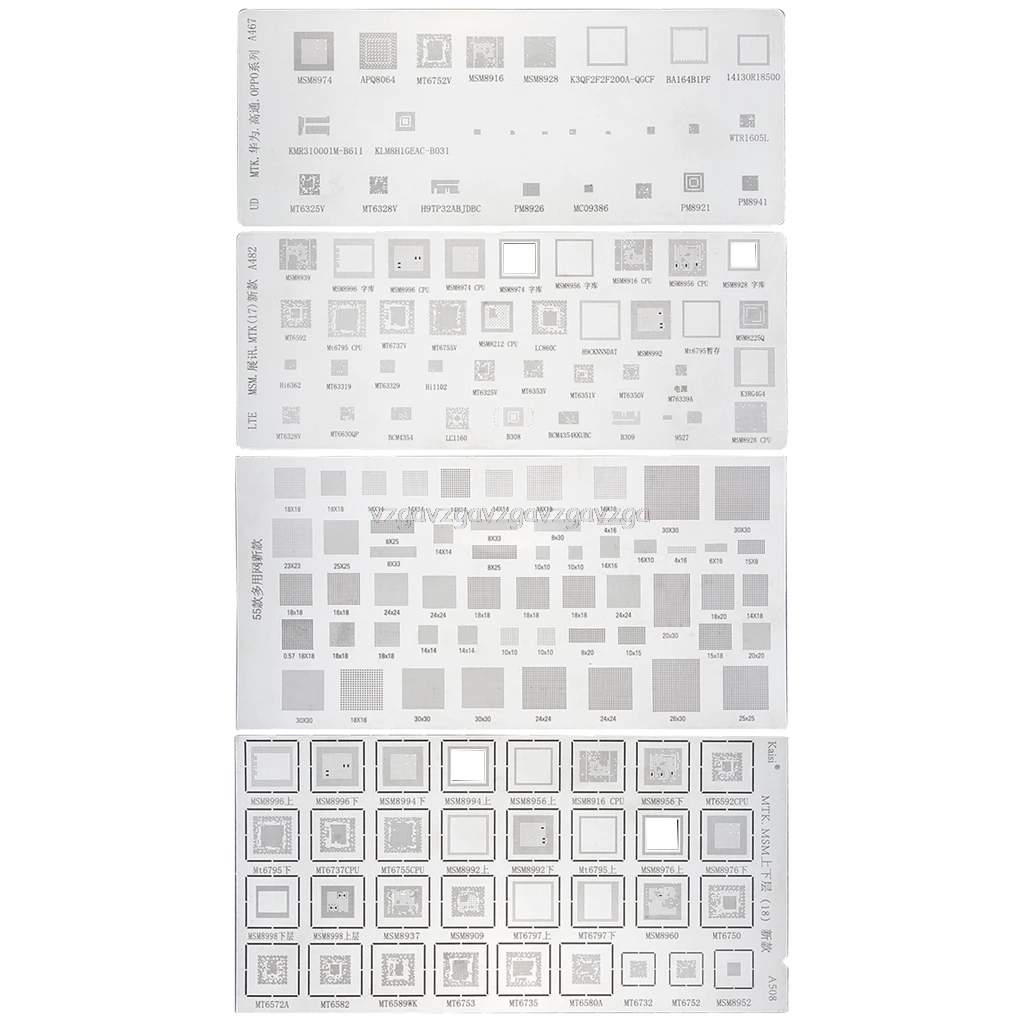 4 шт. Универсальный BGA трафарет для MTK MSM cpu ram PM power IC Reball Pin BGA прямого нагрева шаблон O30 19 Прямая поставка
