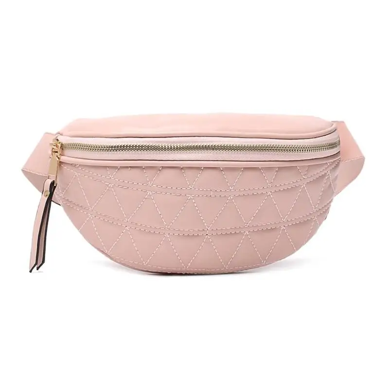 Pink Сумка на грудь из искусственной кожи, однотонная женская сумка на пояс, классическая женская сумка через плечо для девочек - Цвет: Pink
