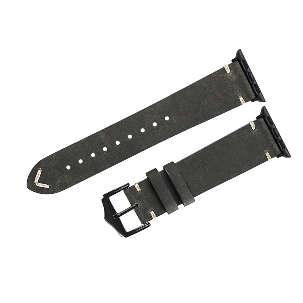 Масляный воск кожаный ремешок для часов для apple Watch ремешок из натуральной кожи Аксессуары для часов Ремешок для apple watch 38 мм 40 мм 42 мм 44 мм