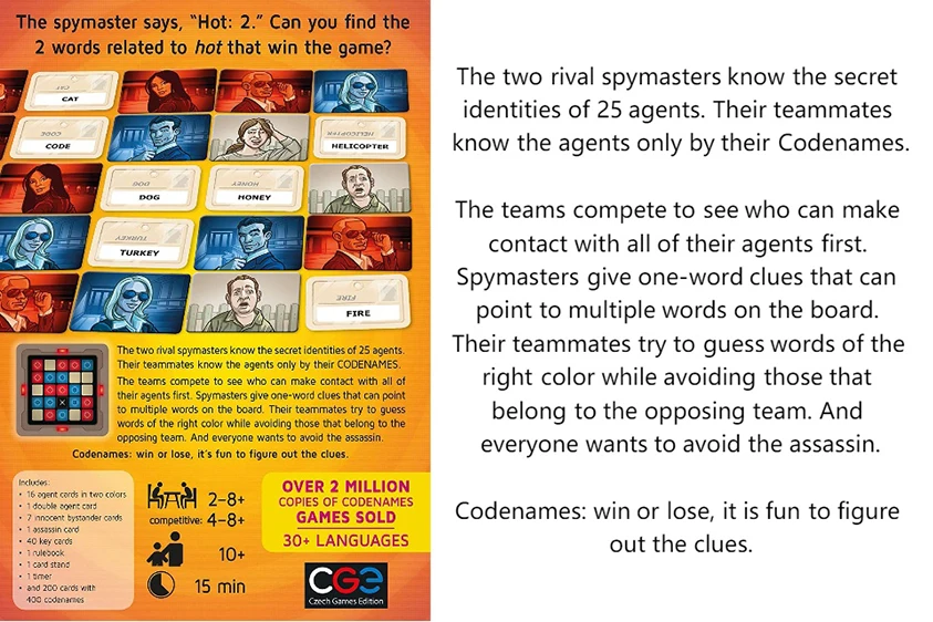 Codenames настольная игра 4-8 игроков карточная игра Семейные друзья вечерние карточная игра конфиденциальное действие Social игра слова настольная Ga