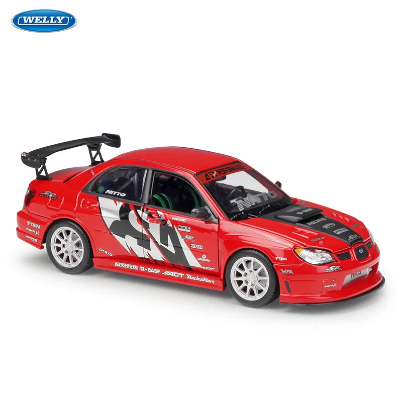 

WELLY 1:24 Subaru Impreza machine Simulation Alloy Car Model Collection toy tools Die casting