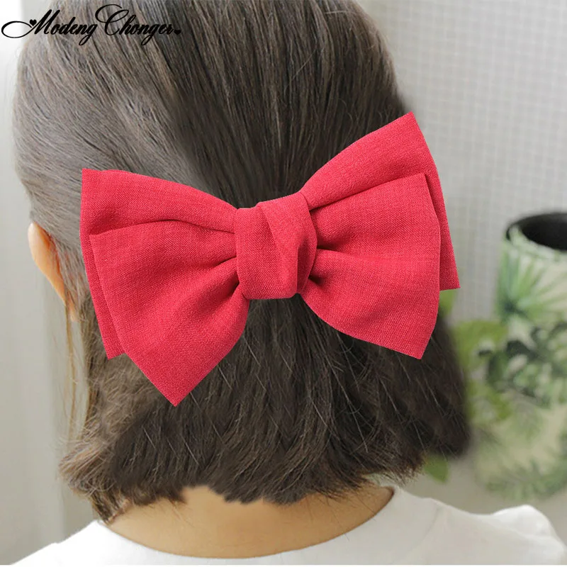 

Temperament Ponytail Clip Hairgrips For Women Barrette Bow Vintage Linen Barrettes Level Big Hair Clip Fashion Hair Accessories