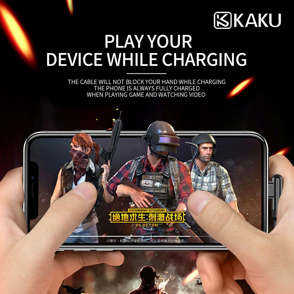 KAKU 90 градусов usb lightning Кабель для iPhone 11 Pro Max 3.2A Быстрая зарядка кабель синхронизации данных для освещения X Xr Xs Max 8 7 6 Plus