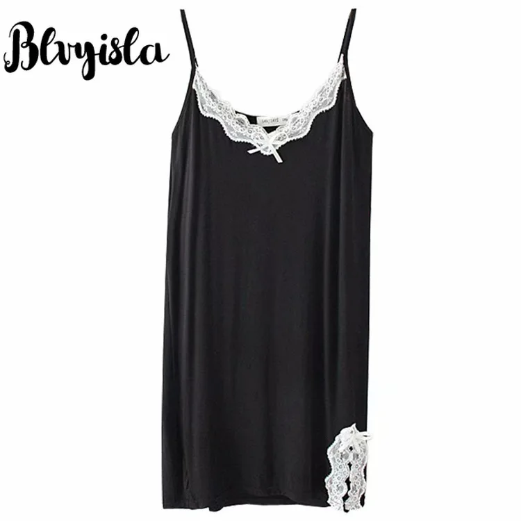 Blvyisla 5XL комбинезон ночная рубашка сексуальное кружевное платье с v-образным вырезом из модала эластичное удобное дышащее платье на бретелях ночная рубашка одежда для сна