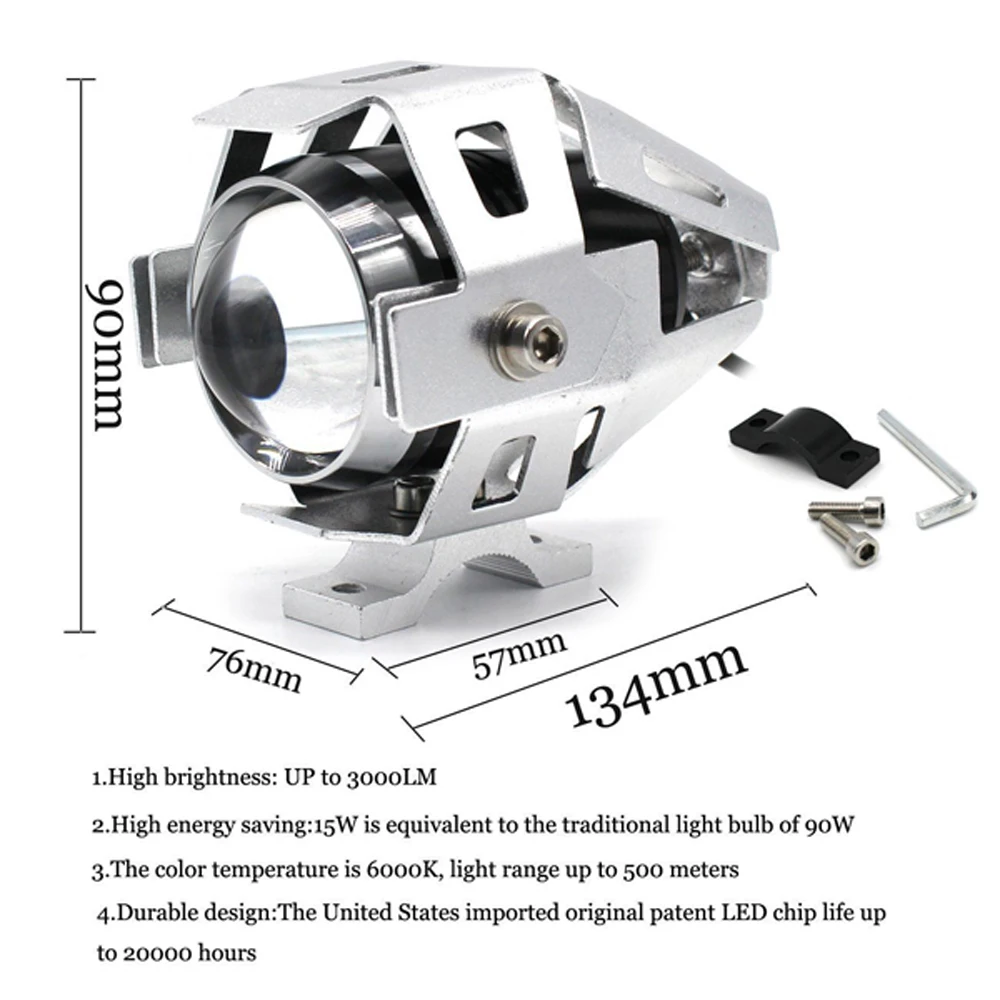 

U5 Transformers LED Motorcycle spot light with 1pcs ON-OFF switch as gift,Waterproof Driving Light 3000LM 125W U5 Lamp