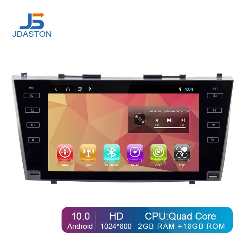 JDASTON Android 10 Автомобильный мультимедийный плеер для Toyota Camry 2007 2008 2009 2010 2 Din