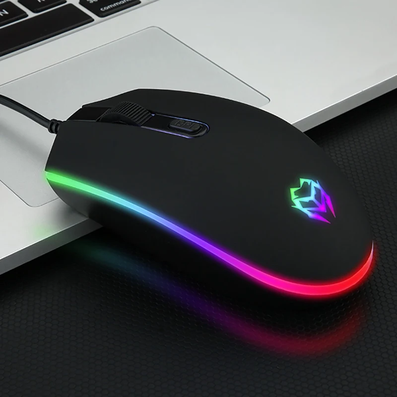 RBG USB оптическая компьютерная мышь с подсветкой с кабелем для дома, офиса, бизнеса, мышь, прочная модная 800-2400 точек/дюйм, мышь для ноутбука - Цвет: Black