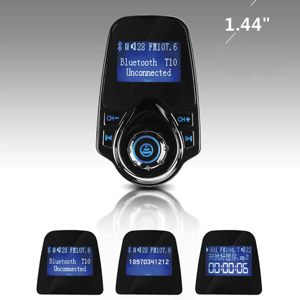 T10 Bluetooth Автомобильный MP3-плеер комплект fm-передатчик стерео аудио плеер Музыкальный плеер TF слот для карт AUX-IN USB с функцией зарядки автомобиля