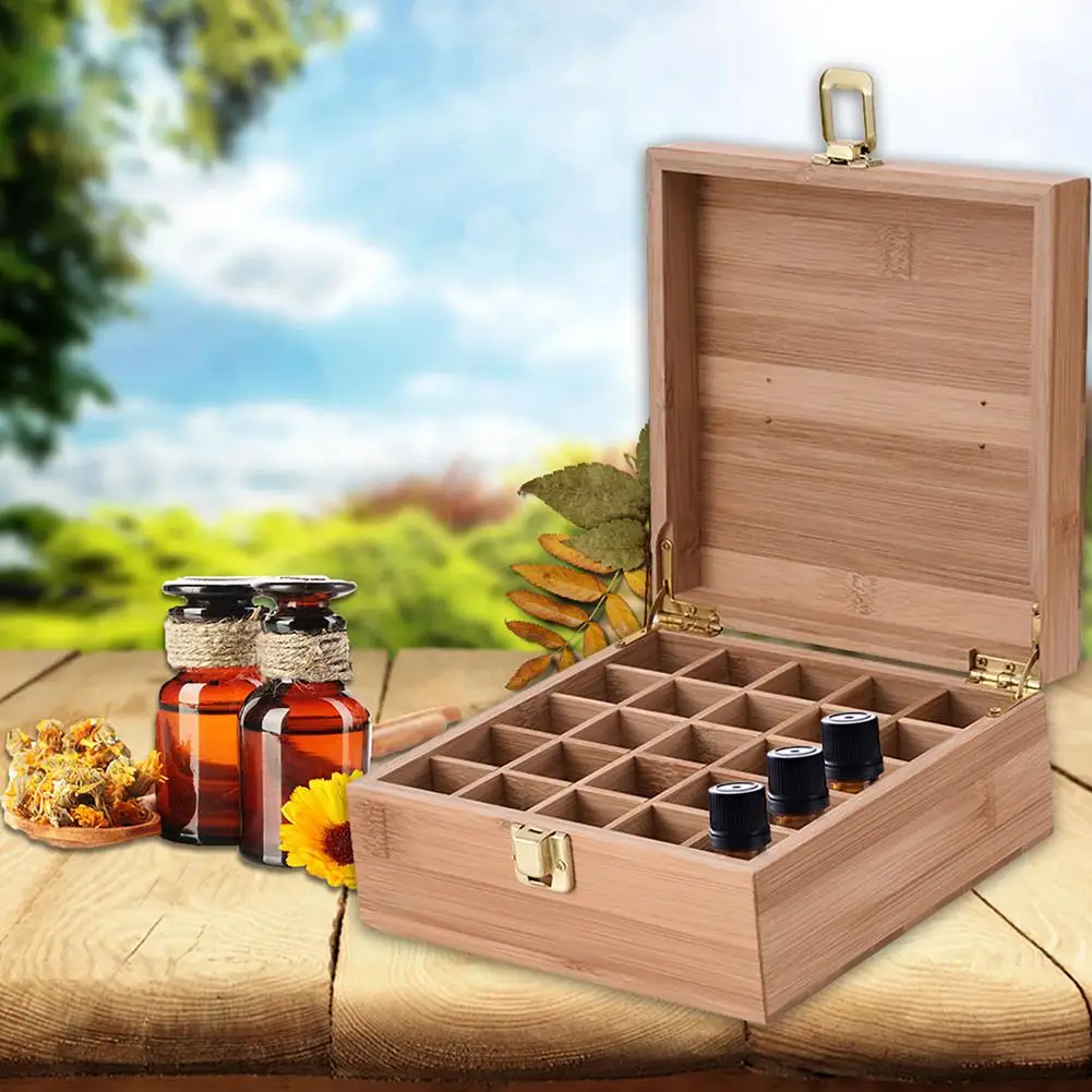 Bamboo Essential Oils Storage Box - Essential Oils Holder Essences Storage  Organizer With 25 Slots Wooden Oil Case Holder For - Storage Boxes & Bins -  AliExpress