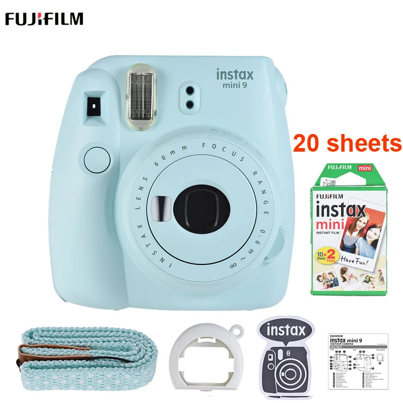 Новая фотокамера моментальной печати Fujifilm Instax Mini 9 5 цветов+ 20 листов фотобумаги аксессуары для фотосъемки