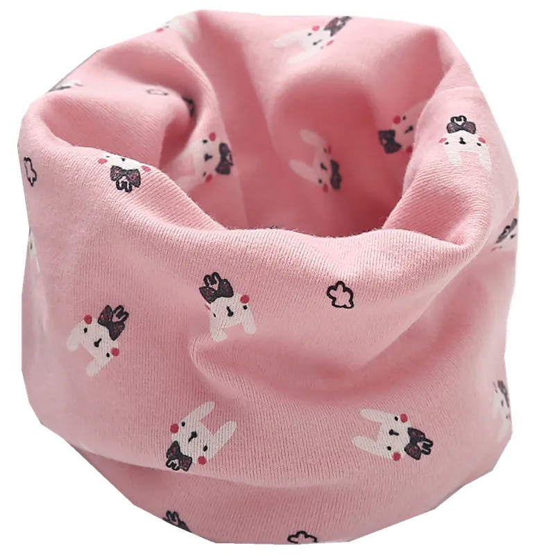 pink rabbit LIHFSI/1 шт., хлопок, теплый шарф для девочек, зимние детские шарфы, воротники для мальчиков и девочек, шарф с круглым вырезом для девочек, милые детские воротники - Цвет: pink rabbit