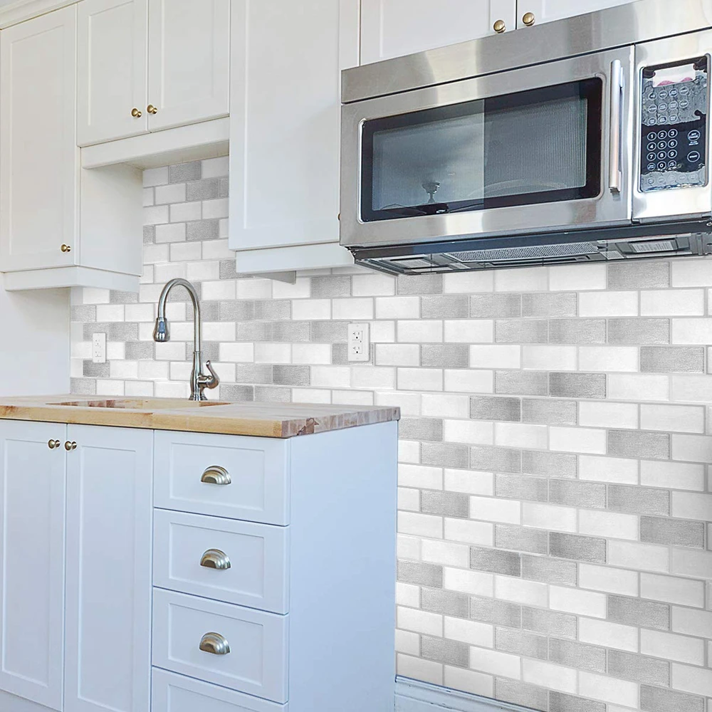 Vividtiles настенные Стикеры серо белые клеящиеся для самостоятельной сборки