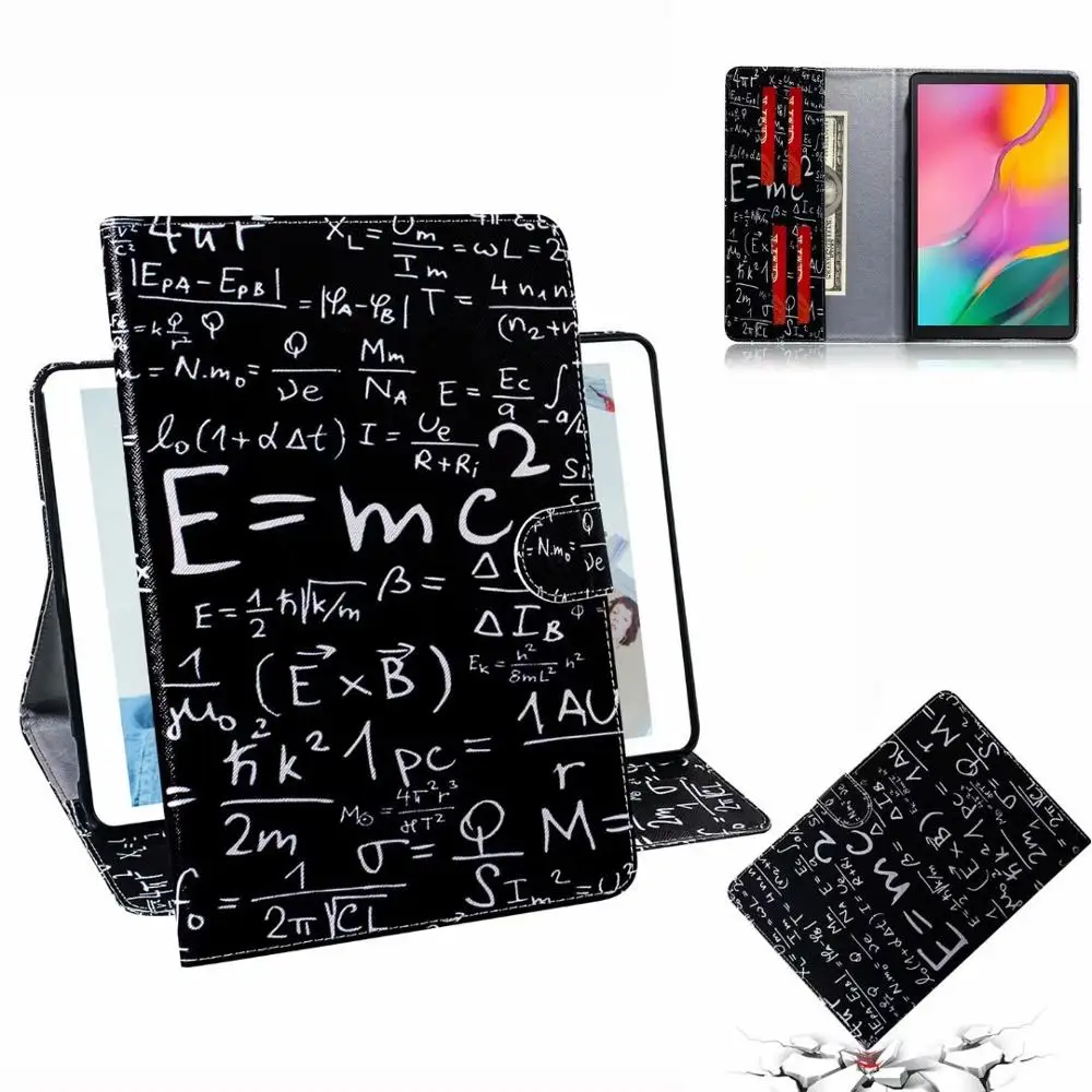 7 Чехол для планшета для Samsung Galaxy Tab A T510 T515 SM-T510 SM-T515 10,1 дюймов принципиально модные цветной рисунок кожаный чехол с подставкой+ подставка для ручек - Цвет: 7