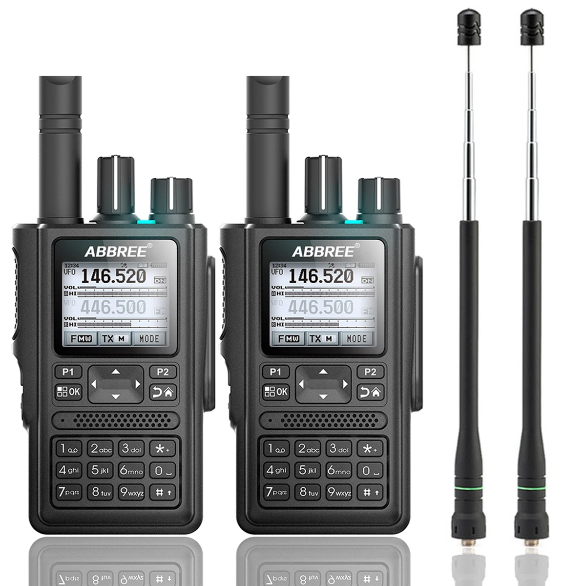 2 шт ABBREE AR-F8 gps расположение обмен всеми диапазонами(136-520 МГц) Частота/CTCSS обнаружения 1,77 lcd 999CH рация - Цвет: add 775 antenna