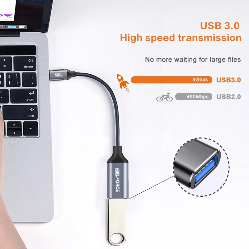 Адаптер usb otg USB3.0 type c для зарядки и синхронизации данных 5 Гбит/с USB конвертер Ipad Pro