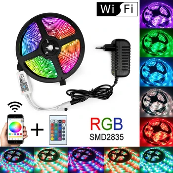 

WIFI RGB Waterproof Led Strip Light 5M 10M 15M LED String DC12V Fiexble Light Ribbon Tape LED String Light Tape Holiday Lighting