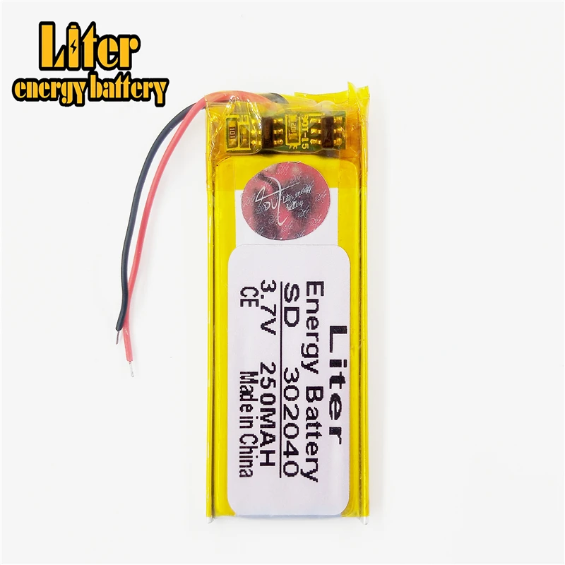 3.7V 250mAh 302040 Lithium Polymer Rechargeable Battery cells For PLUG MP3 MP4 MP5 GPS polymer battery | Электроника