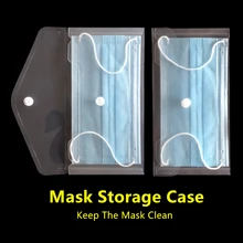 Przezroczysta maska futerał do przechowywania maska schowek maska jednorazowa schowek na okulary pudełko typu Organizer maska futerał do przechowywania pojemnik na maskę tanie tanio CN (pochodzenie) Ekologiczne Folding Mask Storage Bags Płaska Prostokątne Mask Storage Box Disposable Mask Storage Case