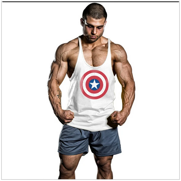 New brand gym clothing Singlets Mens Tank Top Muscle Sleeveless Shirt Y Back Stringer Tanktop Bodybuilding Fitness mens Vest