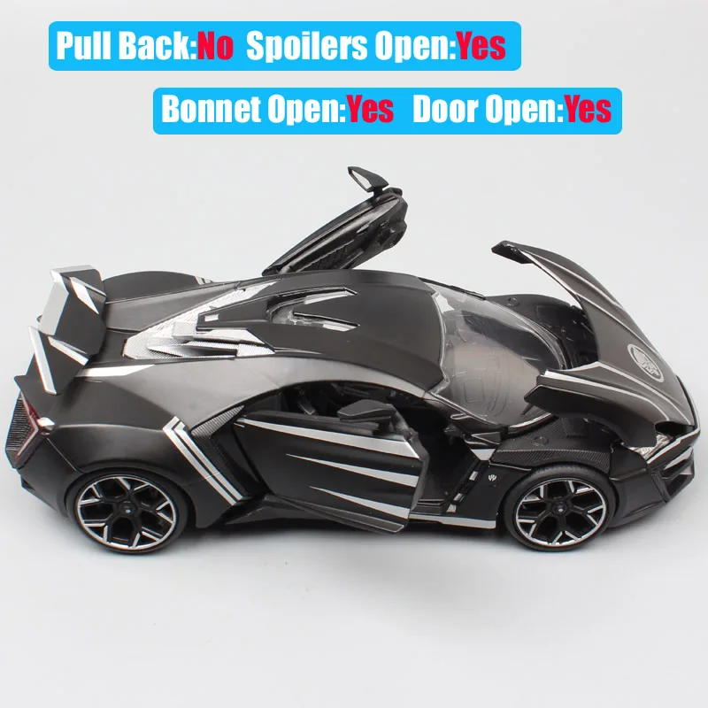 Jada 1:24 весы Lykan HyperSport supercar Diecasts& Toy Vehicles спортивные металлические Автомобильные модели Миниатюрные для коллекции черные