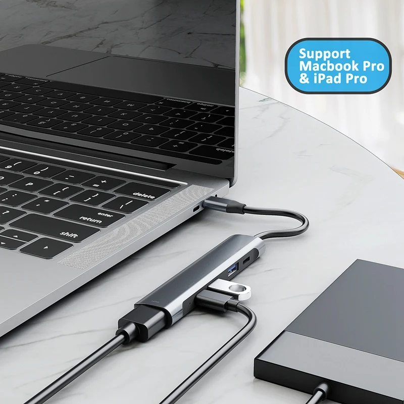 Usb концентратор 5 в 1 usb Type C разветвитель Thunderbolt 3 док адаптер с OTG для Air Mi Pro HUAWEI