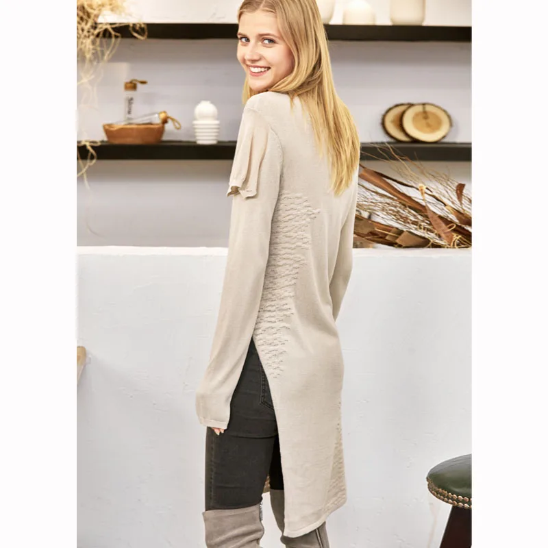 Amii Minimalist Women Long Sweater Autumn Winter