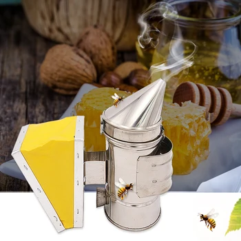 

Stainless Steel Bee Keeper Smoker Heat Chamber Yellow Bellow Beekeeping Equipment Bee Smoker for Beekeeper