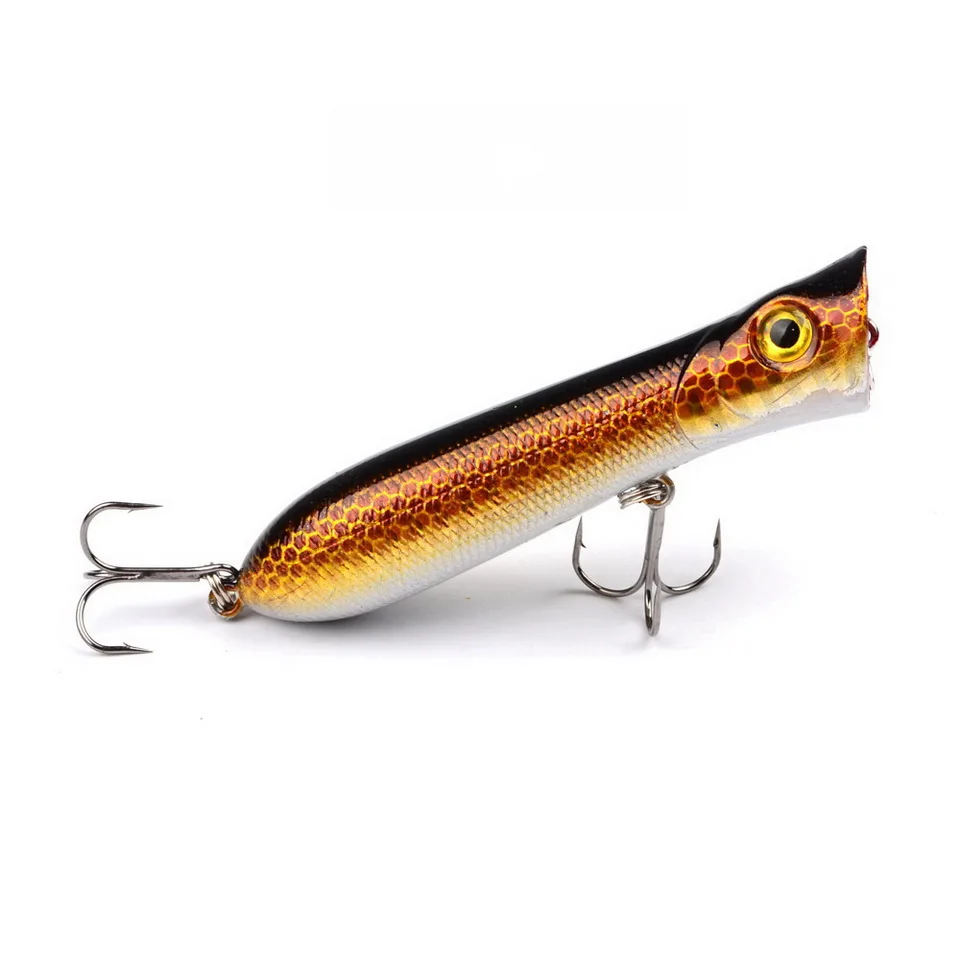 Popper Hard Bait Wobbler Angel köder 80mm 12g 6 # Haken künstlicher schwimmender Anhänger Ozean fischen Bionic Carp Tackle Seefischerei – Detail 6