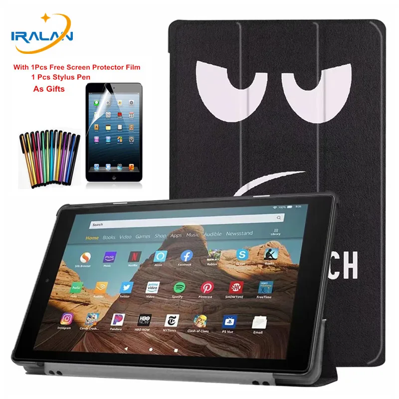 Чехол для Amazon Kindle Fire HD 10 Tablet Release Smart Cover for All-New Fire HD 10 9 поколения чехол для планшета+ пленка+ ручка