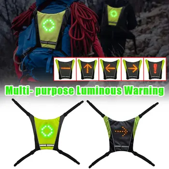 

LED Wireless cycling vest MTB bike bag Safety LED Turn Signal Light Vest Bicycle Reflective Warning Vests with remo bag in stock