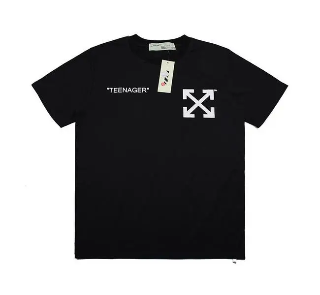 Симпсон пламя 19SS Off-White OWF для мужчин и женщин унисекс пара влюбленных моделей хлопок Повседневная мода короткий рукав круглый вырез Футболка