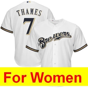 Слоновая кость Женская майка Milwaukee Christian Yelich Lorenzo Cain Eric Thames Lorenzo Cain Ryan Braun FLEX& Cool Base - Цвет: Слоновая кость
