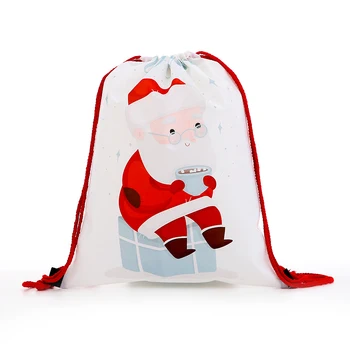 

drawstring new fashion backpack Women mini Backpack 3D printing travel softback bags men bag Girs Santa Claus Multicolor Rope