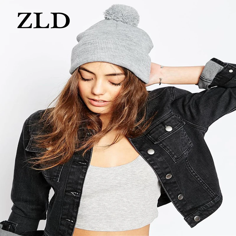 ZLD New Europe&America style Autumn&Winter Women Multifunction Knit Hat With Wool Ball Fashion Casual Outdoor Keep Warm Hat