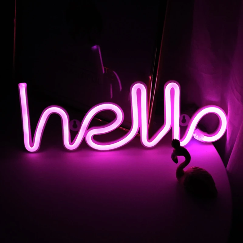 Неосветильник ночсветильник с алфавитом Hello Love настольная лампа для дня рождения