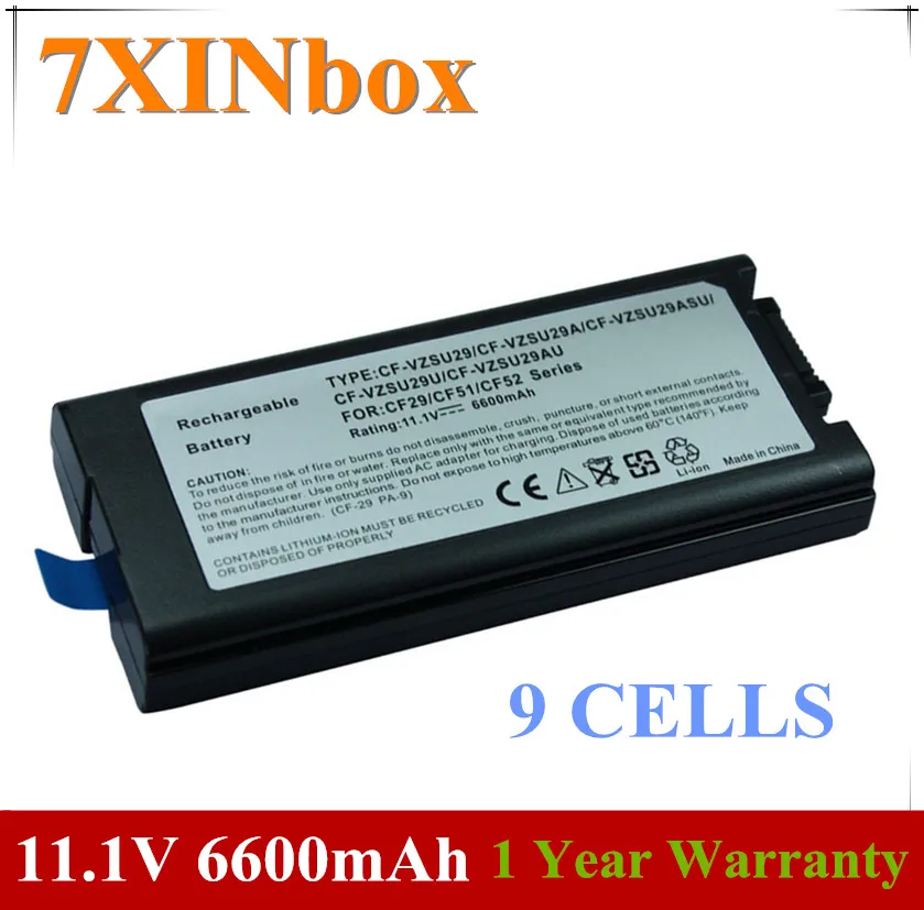 7XINbox 11,1 V CF-VZSU29 CF-VZSU29U CF-VZSU29A CF-VZSU29ASU CF-VZSU29AU ноутбук Батарея для цифрового фотоаппарата Panasonic CF-29 CF-29A CF-51 CF-52
