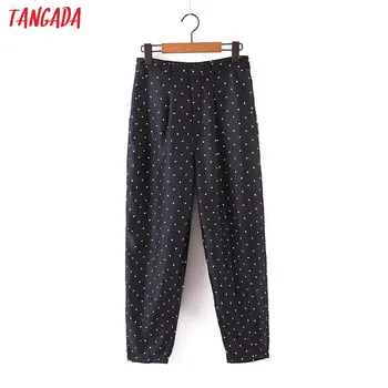 

Tangada fashion women black dots suit pants trousers pockets buttons office lady pants pantalon SL81