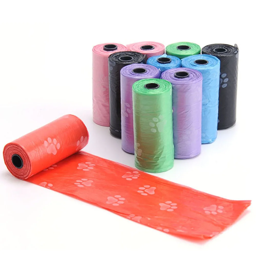 Bolsas de basura para residuos de mascotas, 10 rollos, 150 Uds., Degradable, para limpieza de perros y gatos, recarga, impresión al aire libre, hogar
