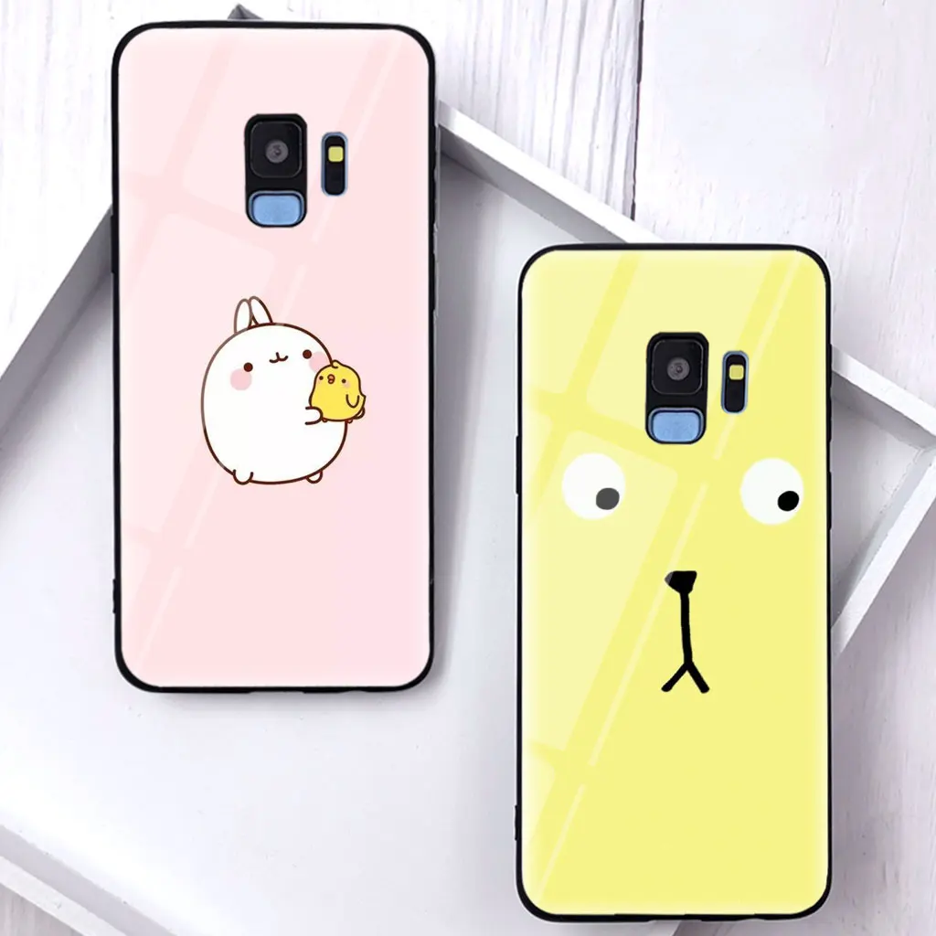 Милый мультяшный стеклянный чехол с короной для Samsung Galaxy S8 S9 S10 Plus Lite S6 S7 Edge Note 8 9