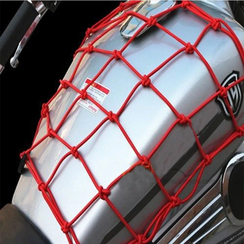 30*30cm Universal 6 Hooks Bungee Motorcycle Cargo Luggage Net Bag Motorbike Helmet Hold Down Fuel Tank Luggage Storage Organizer