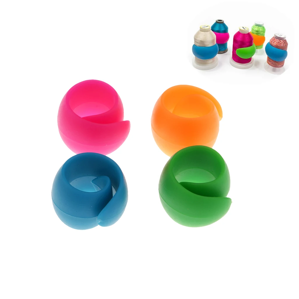 4 Pieces Thread Spool Huggers Keep Thread Spools From Unwinding Peels New Silicone Threads Sewing Accessories