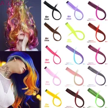 AILIADE, 32 цвета, яркие Радужный Омбре, накладные волосы для женщин и девушек, Синтетические длинные прямые волосы, синтетические волосы на заколках