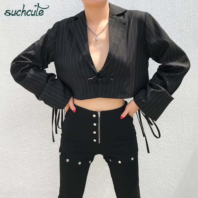 SUCHCUTE размера плюс женские куртки Блейзеры Feminino Harajuku кружевные осенние Chaqueta Mujer пальто женское регулируемое Veste Femme