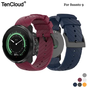 

Tencloud Replacement Watch Band For Suunto 7 24mm Soft Silicone Strap For Suunto 9 Sport Durable Bracelet Smartwatch accessories