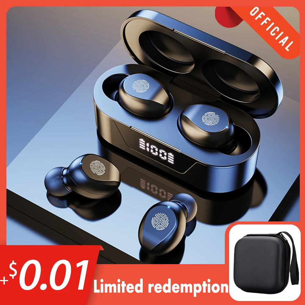 Wireless 5.1 Bluetooth Headphone Touch Control Power Digit-Display Earphones Sport Waterproof Headsets With Microphone | Электроника